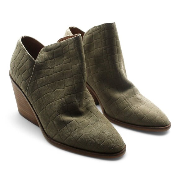 Lucky Brand Women S Saucie Block-Heel Ankle Booties Fossilized Jupiter B4HP (8.5 - Picture 1 of 7